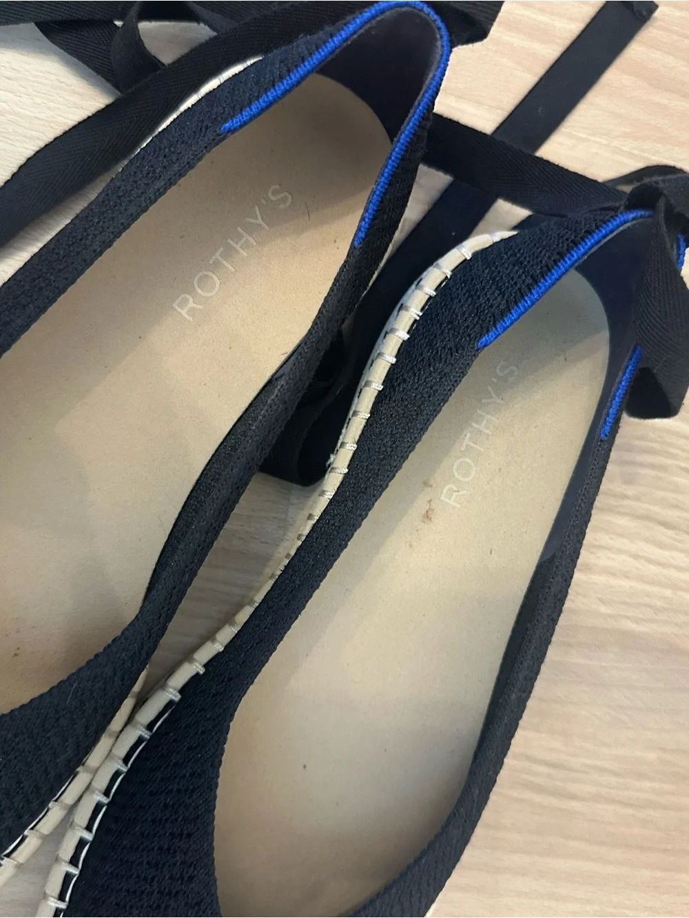 Rothy’s Boardwalk Black Ankle-Tie Espadrille Flats - Women size 9.5
